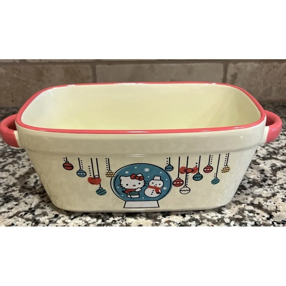 New Set Of 2 Hello Kitty Xmas Let It Snow Globe Loaf Pan Square Baking Pan ZRike